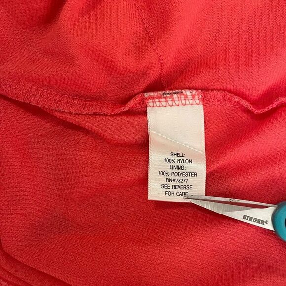 Apt 9 Blouse Women's Large Round Neck Y2k Ruffle Pink Short Sleeve Tie Dye Top - Picture 9 of 9